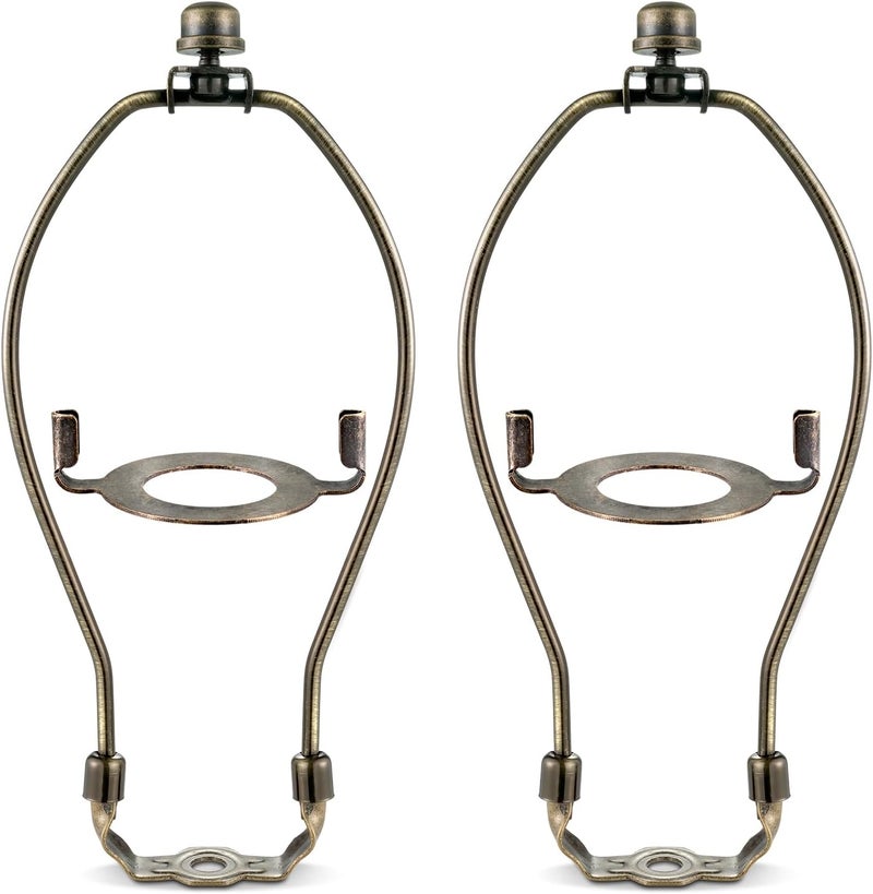 GooChan Lamp Shade Harp, Antique Brass Lamp Harp Frame Lampshade Bracket, Detachable Shade Holder for Floor or Table Light (Bronze, 8.5-Inch) - Image 1